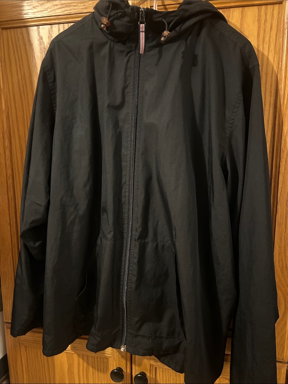 Lightweight Women's Black Hooded Windbreaker Jacket